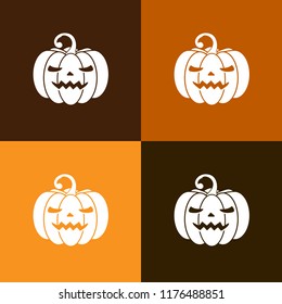 Set of pumpkin icons in four colors, vector, 10 EPS