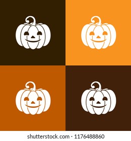 Set of pumpkin icons in four colors, vector, 10 EPS