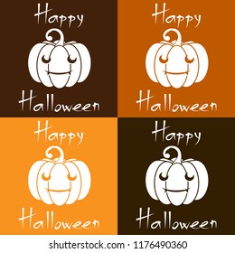 Set of pumpkin icons in four colors, vector, 10 EPS