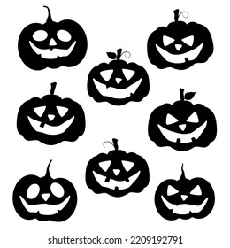 Set of pumpkin icons. Halloween. Vector illustration