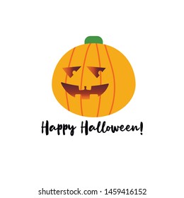 Set pumpkin on white background. The main symbol of the Happy Halloween holiday. 