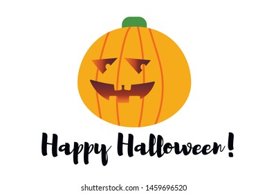 Set pumpkin on white background. The main symbol of the Happy Halloween holiday. 