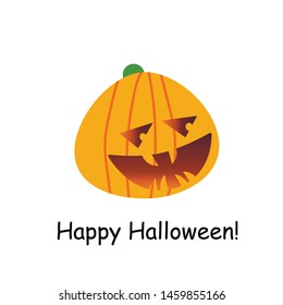 Set pumpkin on white background. The main symbol of the Happy Halloween holiday. 