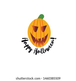 Set pumpkin on white background. The main symbol of the Happy Halloween holiday. 