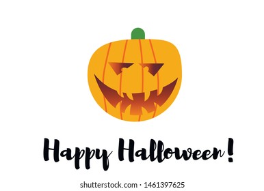 Set pumpkin on white background. The main symbol of the Happy Halloween holiday. 