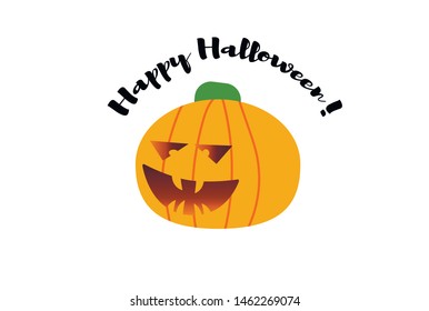 Set pumpkin on white background. The main symbol of the Happy Halloween holiday. 