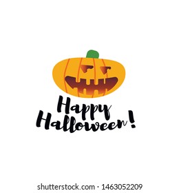 Set pumpkin on white background. The main symbol of the Happy Halloween holiday. 