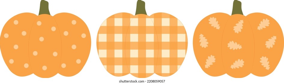 Set pumpkin ornament vector illustration