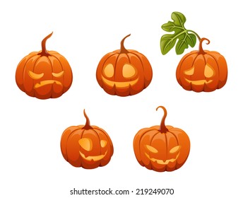 かわいいハロウィーン用カボチャ 白い背景に フラットスタイルのベクターイラスト のベクター画像素材 ロイヤリティフリー Shutterstock