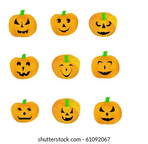 Set of pumpkins
