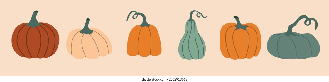 Kürbissatz. Herbstgestaltung.