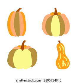 Set of pumpkins for decoration