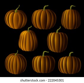 Set of pumpkins. EPS 10 contains transparency