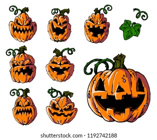 Set pumpkins for Halloween