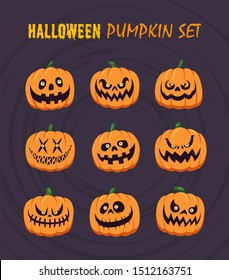 Set of Pumpkins for Halloween