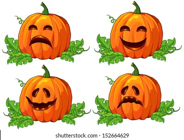 set of pumpkins for Halloween