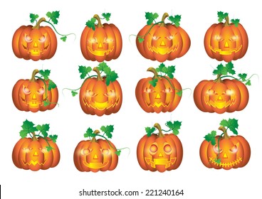 Set pumpkins for Halloween