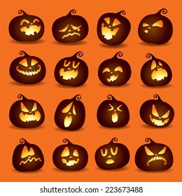 Set pumpkins for Halloween 