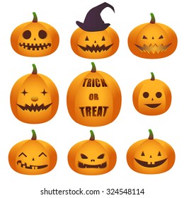 Set of Pumpkins for Halloween