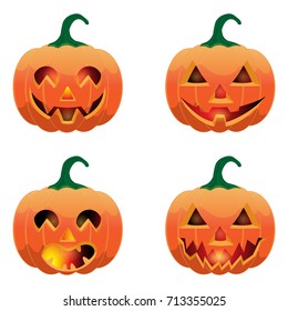 set of pumpkins for Halloween