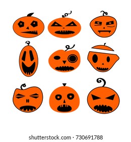 Set pumpkins for Halloween