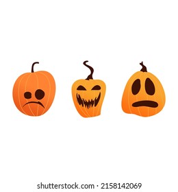 set of pumpkins Halloween party
