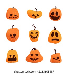 set of pumpkins Halloween party