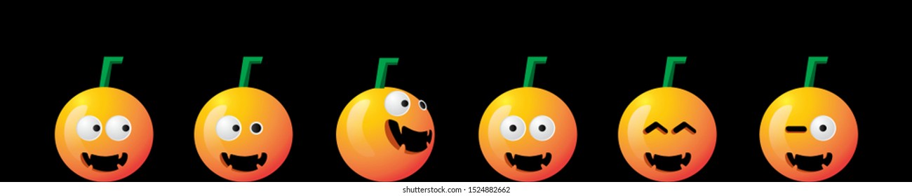 Set pumpkins for Halloween ,vector desing
