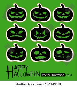 Set pumpkins. Halloween vector illustration.