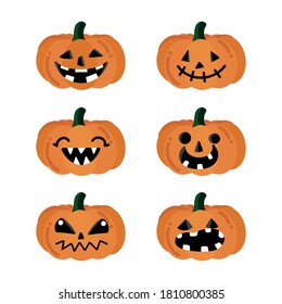 Set pumpkins for Halloween. vector illustration

