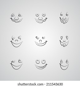 Set pumpkins for Halloween, vector illustration