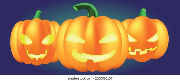 A set of pumpkins for Halloween. Vector illustration in eps 10 format.