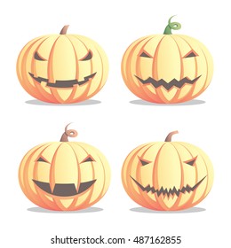 Set pumpkins for Halloween vector illustration