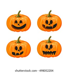 Set pumpkins for Halloween. Vector illustration