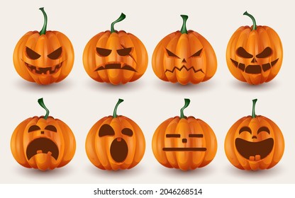 un conjunto de calabazas para la fiesta de halloween 