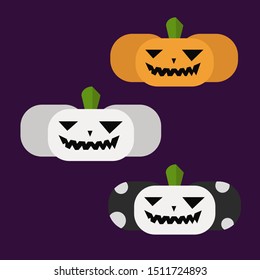 Set of pumpkins isolated vector illustration. Perfect for advertising, poster, announcement, invitation, party. EPS 10. Happy Halloween.