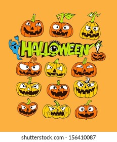 Set pumpkins and more for Halloween day