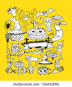Set pumpkins and more for Halloween day