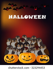 Set pumpkins and owls for Halloween.
