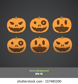 Set of pumpkins. Vector design. 