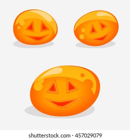 Set of pumpkins, vector illustration, icon, Vector design for app user interface
