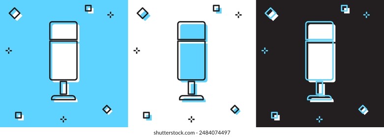 Set Punching bag icon isolated on blue and white, black background.  Vector