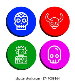 Set of punk icons. Such as Skull, Punk , punk icons