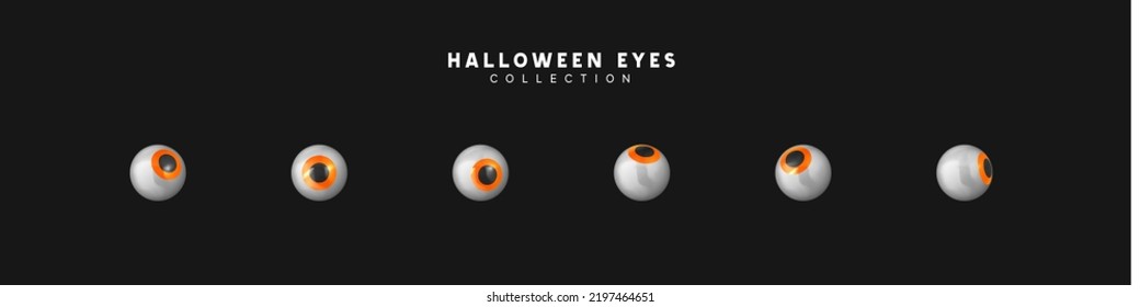 Reihe von Augenschülern. Halloween-Objekte. Vektorgrafik