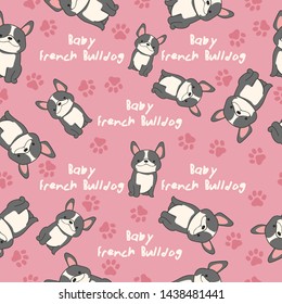 Set of Puppies isolated on pastel background : Seamless Pattern : Vector Illustration