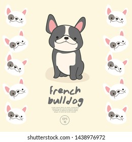 Set of Puppies isolated on pastel background : Vector Illustration