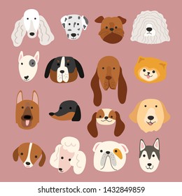 Cartoon Dog Fox Face Pattern On Stock Vector (Royalty Free) 2067183275