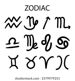 set of pupular zodiac sign element stock