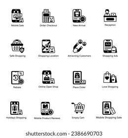 Set of Purchase Glyph Icons

