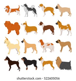 Dogs Breed Set Isolated On White Stock Vector (Royalty Free) 467137910